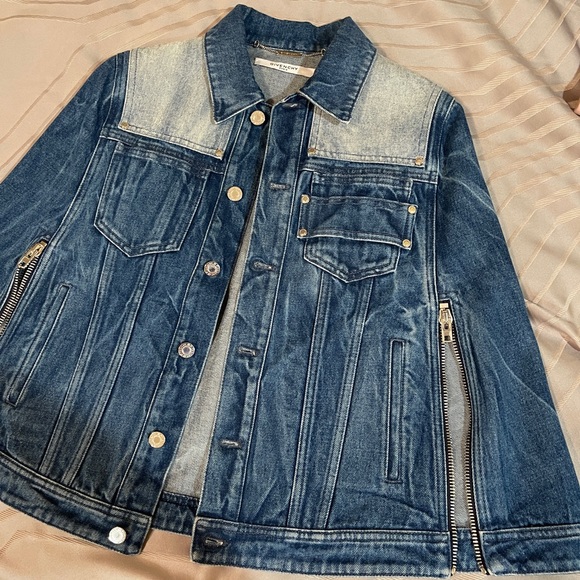 Givenchy denim contrast yoke cape jacket size 36 - Picture 4 of 14